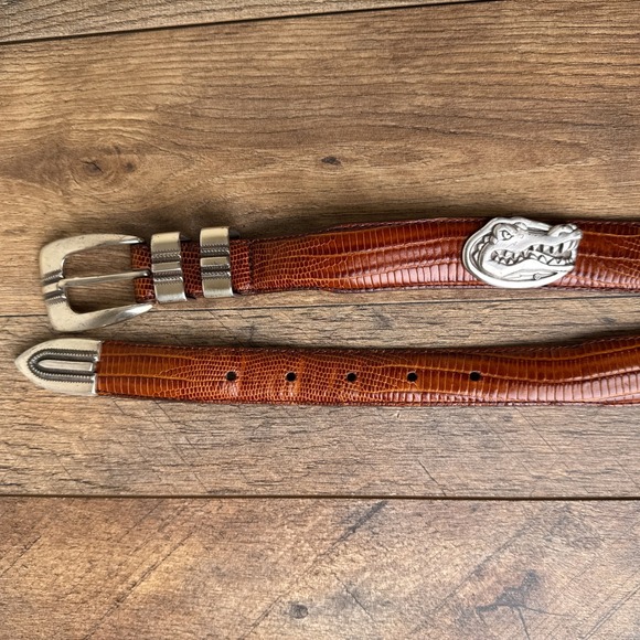 Vintage Florida Gators Leather Belt Men's Size 42 Brown Golf Silver Tone Buckle - Picture 5 of 9
